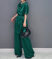 High Quality Solid Color Elegant 2 Piece Long Set