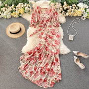 Sexy Two Pieces Sets Chic Bandage chiffon Shirt Top with sweet High Waist mermaid Skirt Beach Vacation Sets
