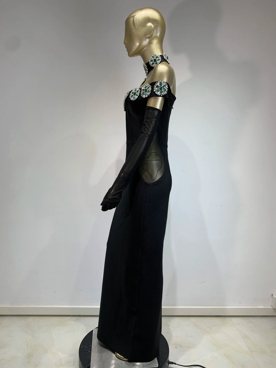 High quality diamond sexy bandage long bodycon dress ETERNA High quality diamond sexy bandage long bodycon dress ETERNA