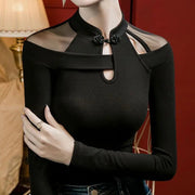 High quality slim fit turtleneck long sleeve top