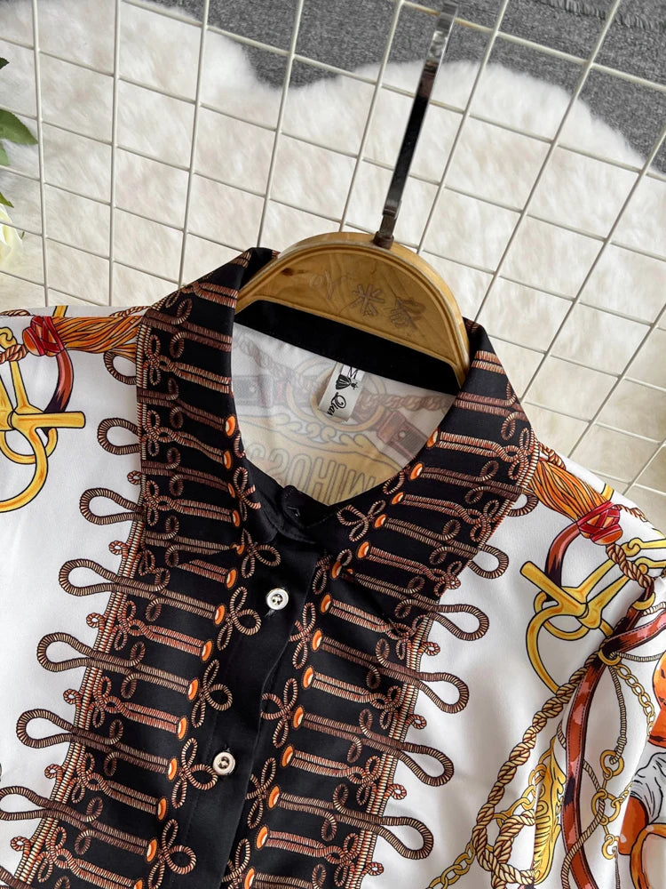 Temperament 2 Piece Sets for Women Short Sleeve Single Breasted Shirts High Waist Shorts Outfits Floral Summer Suit Roupas Femme