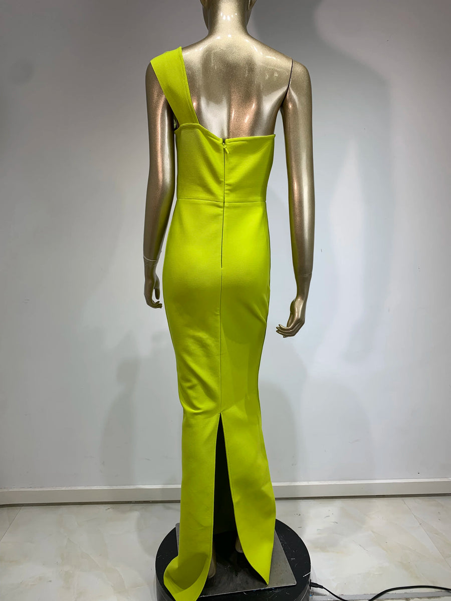 bandage dress High Quality One Shoulder Green Neon Flower Bodycon Body ETERNA bandage dress High Quality One Shoulder Green Neon Flower Bodycon Body ETERNA