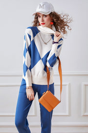 Two Piece Set Turtleneck Long Sleeve Sweater + High Quality Harem Pant