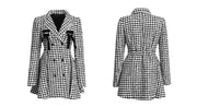 High quality elegant plaid vintage tweed dress