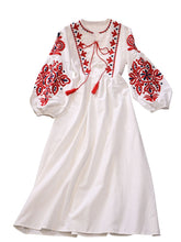 High Quality Long Sleeve Round Neck Embroidered Dress