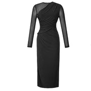 Women's French Sexy Midi Dress Woman Elegant Black Purple