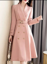 Elegant long-sleeved double-breasted and high-quality dress