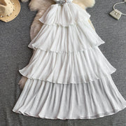 Women Long Dress Cake Dresses A Line Vestidos  Streetwear V Neck Short Sleeve Elegant Party Work Slim Fit Casual Summer
