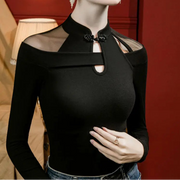 High quality slim fit turtleneck long sleeve top