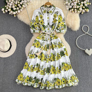 High Quality Floral Print Elegant Dress