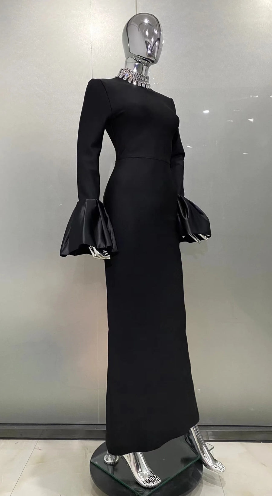 High Quality Women Sexy Flare Sleeve Sparkly Crystal Bodycon Bandage Long Dress Elegant Evening Party Celebrate Red Carpet Dress Red / Xs High Quality Women Sexy Flare Sleeve Sparkly Crystal Bodycon Bandage Long Dress Elegant Evening Party Celebrate Red Carpet Dress Red / Xs