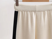 Lapel Casual Lazy Tops Sweater  female Pants Set Winter New Fashion Color-block Long-sleeved Pants Women Two-piece Set Elegant