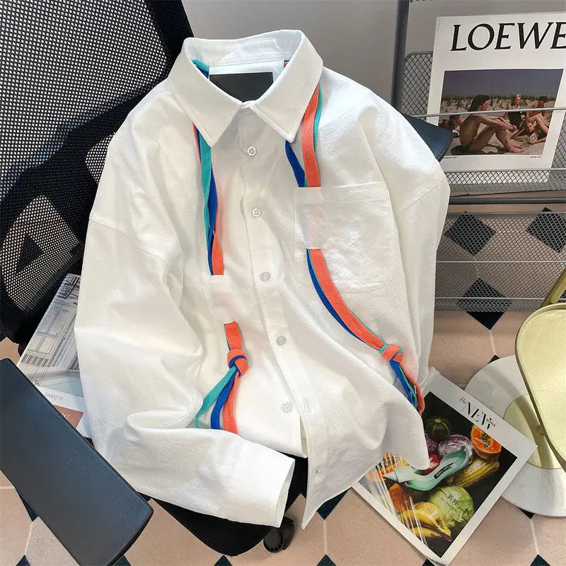 High quality long sleeve casual turn-down collar shirt with pocket