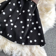 Fashion Sexy Halter Dress Women Summer Belt Waist Slim Fit Polka Dot A Line Party Daily Office Street Wear Chic Woman Dress