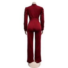 Elegant Hollow Out Turtleneck Long Sleeve Slim Fit Jumpsuit with Belt High Quality