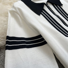 Two Piece Set Stripe Zipper Cardigan + High Quality Harem Pants