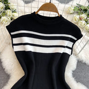 Pant Set Women Two Piece Sets Matching Sets Sleeveless Knitted Slim Fit Tops Wide Leg Long Pants High Elastic Waist Casual