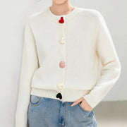 Elegant round neck long sleeve office knitted sweater high quality