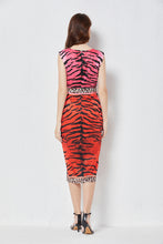 High Quality Vintage High Waist Sleeveless Leopard Dress