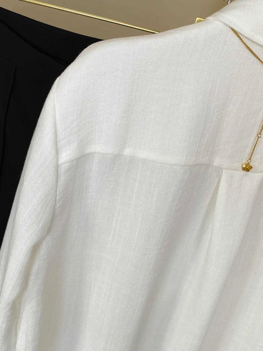 New Style Shirt Women's French Style Niche Design Embroidered Jacquard Retro Versatile White Long Sleeved Shirt
