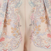 Ele High Waist Long Sve Printed Dr with Pearl Embelliment Slimming Effect irt Sle ort Pants Ensemble