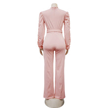 Elegant Hollow Out Turtleneck Long Sleeve Slim Fit Jumpsuit with Belt High Quality