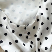 Sexy Backless Polka Dot Maxi Dress High Waist Slimming Summer Korean Style Sleeveless Women's Dress