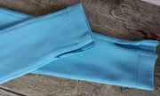 Luxury Ruffle Blue Bandage Sets with High Waist Skinny Pants