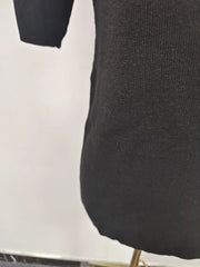 Women's Basic Solid Color Knitted Sweater, Round Neck, Short Sleeve, Patches, Metal Buckles, Temperament
