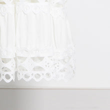 High Quality Stand Collar Long Sleeve Hole Embroidered Dress