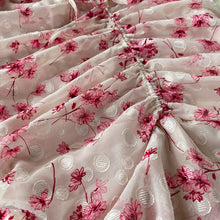 High Quality Sleeves Floral Print V Neck Mermaid Dress