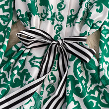 Bohemian Geometric Flower Print Stand Collar Lantern Sleeve Lace Up High Quality Maxi Dress