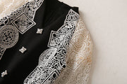 High Quality Lace V Neck Long Sleeve Elegant Dress