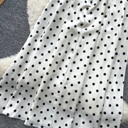 Sexy Backless Polka Dot Maxi Dress High Waist Slimming Summer Korean Style Sleeveless Women's Dress