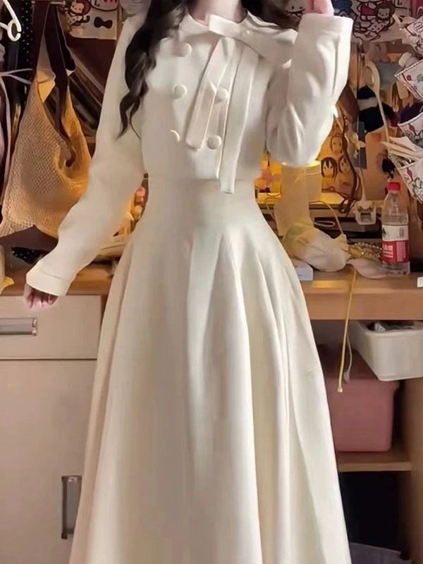 French senior princess style wear suit women's autumn design feeling bow jacket waist and thin skirt
