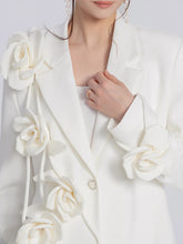 High Quality Solid Color Long Sleeve Three D Flower Spliced Blazers