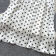 Sexy Backless Polka Dot Maxi Dress High Waist Slimming Summer Korean Style Sleeveless Women's Dress