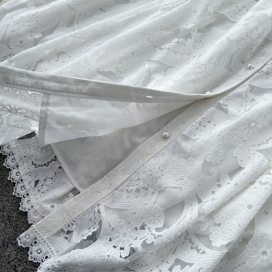 Women Long Dress Dresses Ruffles Vestidos V Neck Lantern Sleeve Elegant Splice Y2k Streetwear Hollow Out Tight Waist Work Party