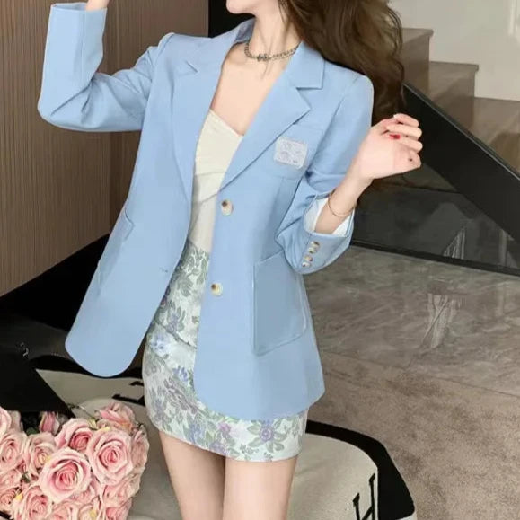 High-end and light luxury long-sleeved top+skirt two-piece set