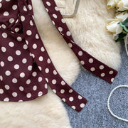 Retro Polka Dot Skirt Set Women Summer Sweet Style Fashion Temperament Camisole Top and Fashion Bodycon Skirt Women Skirt Set