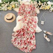 Sexy Two Pieces Sets Chic Bandage chiffon Shirt Top with sweet High Waist mermaid Skirt Beach Vacation Sets