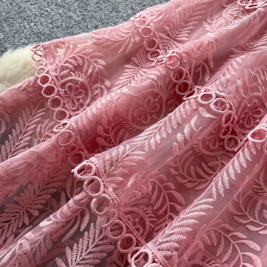 Cake Dress Women Long Dresses High Waist Vestidos Full Sleeve Elegant Splice Y2k Streetwear Work Party Night Ruffles High Waist