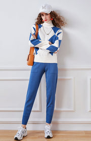 Two Piece Set Turtleneck Long Sleeve Sweater + High Quality Harem Pant