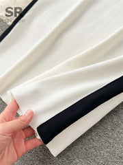 Elegant Two Piece Knit Set Winter Flower Design Long Sleeve Pullover Elastic Waist Long Skirt Fashion Sweater Suit