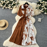 Chic Single Breasted Spliced Elegant Korean Fashion Fairy Sexy High Waist Vestidos Summer High Street Women Vacation