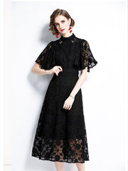 High Quality Lantern Sleeve Elegant Maxi Dress