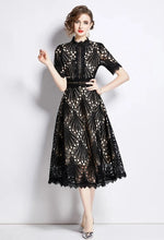 High quality vintage elegant short sleeve dress