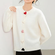 Elegant round neck long sleeve office knitted sweater high quality