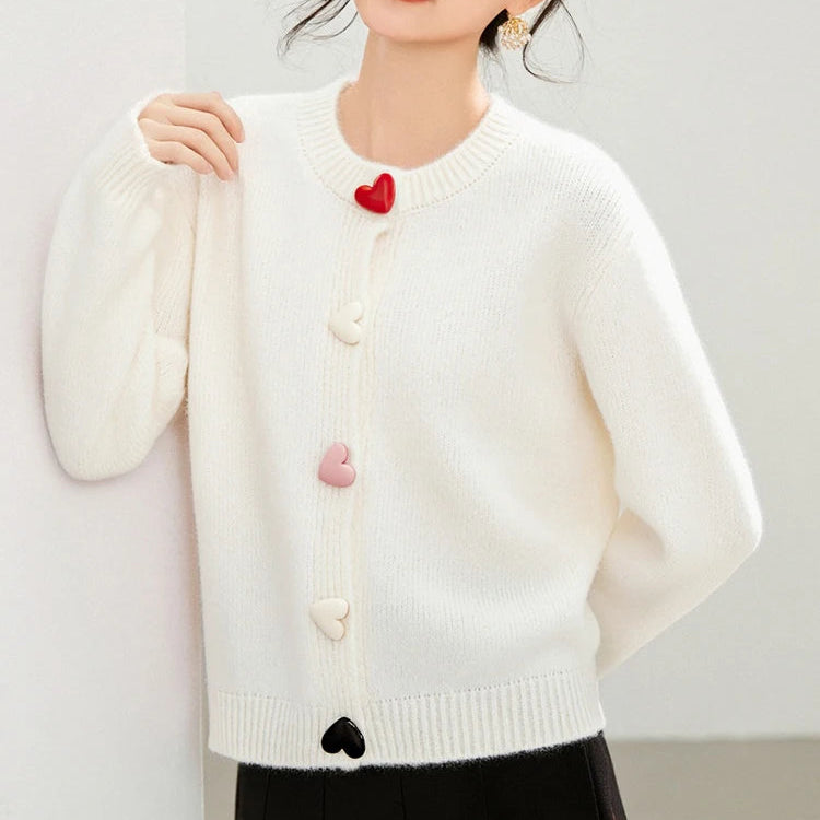Elegant round neck long sleeve office knitted sweater high quality