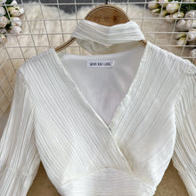 White French Elegant Flared Long Sleeve V Neck A Line High Quality Maxi Dress